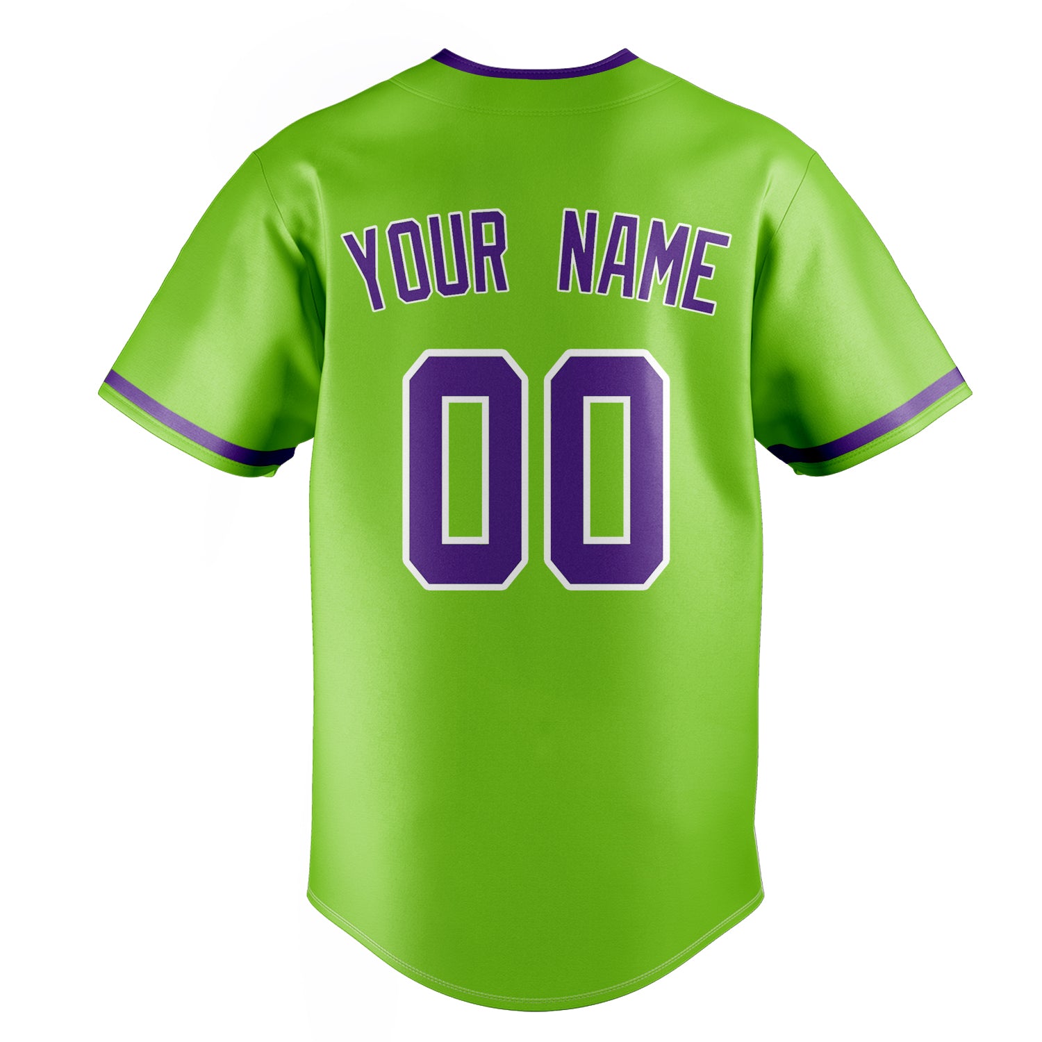 Personalized Neon Green & Purple Color Fan Baseball Jersey