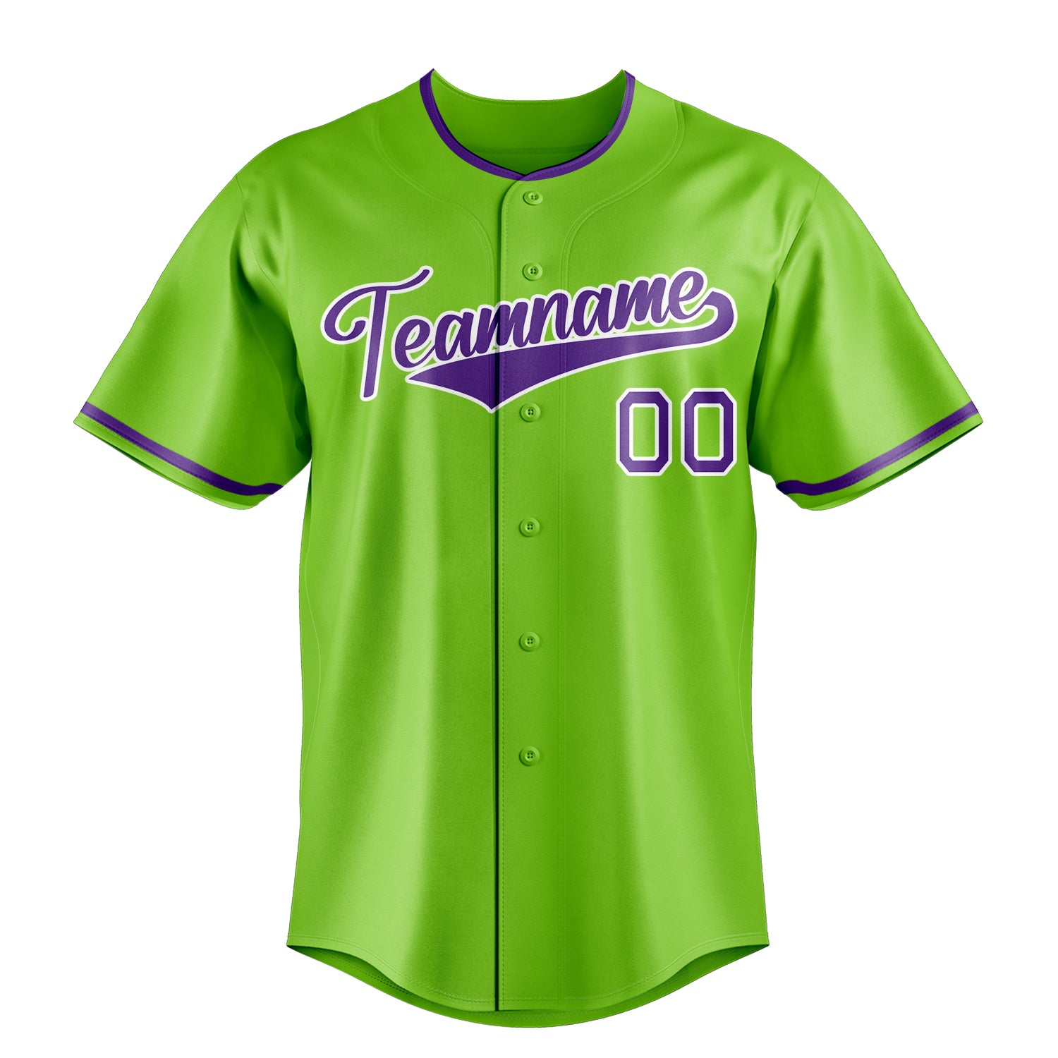 Personalized Neon Green & Purple Color Fan Baseball Jersey