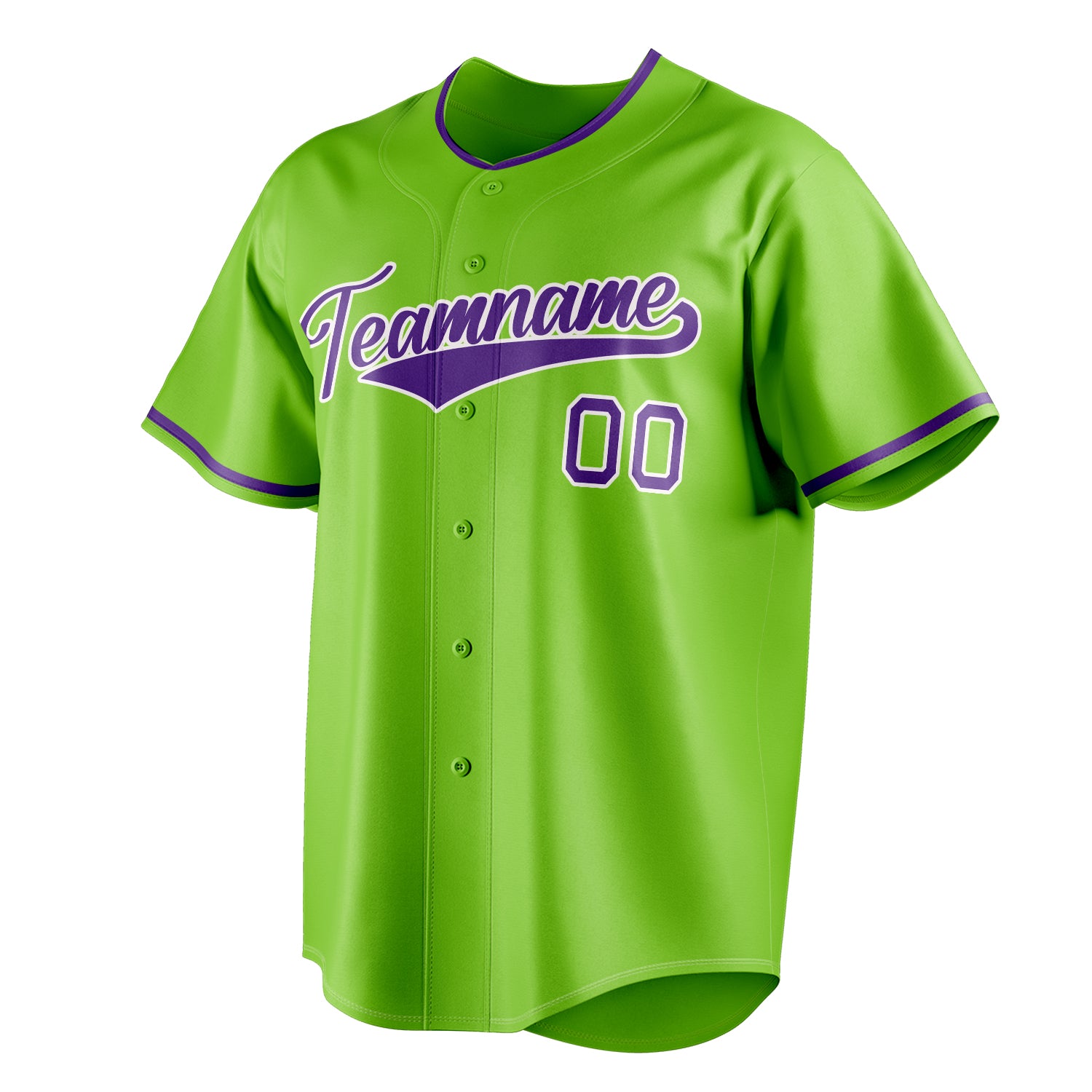 Personalized Neon Green & Purple Color Fan Baseball Jersey