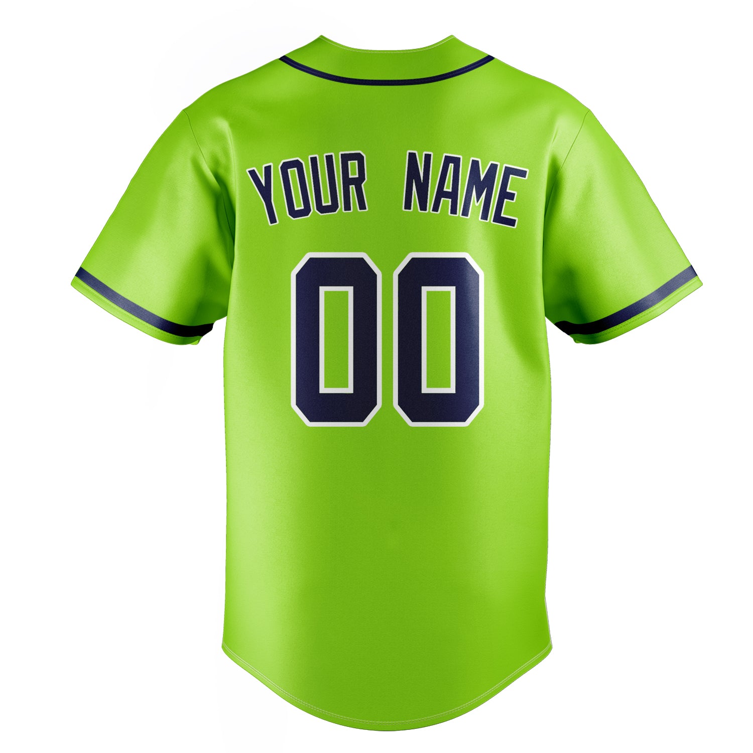 Personalized Neon Green & Navy Color Fan Baseball Jersey