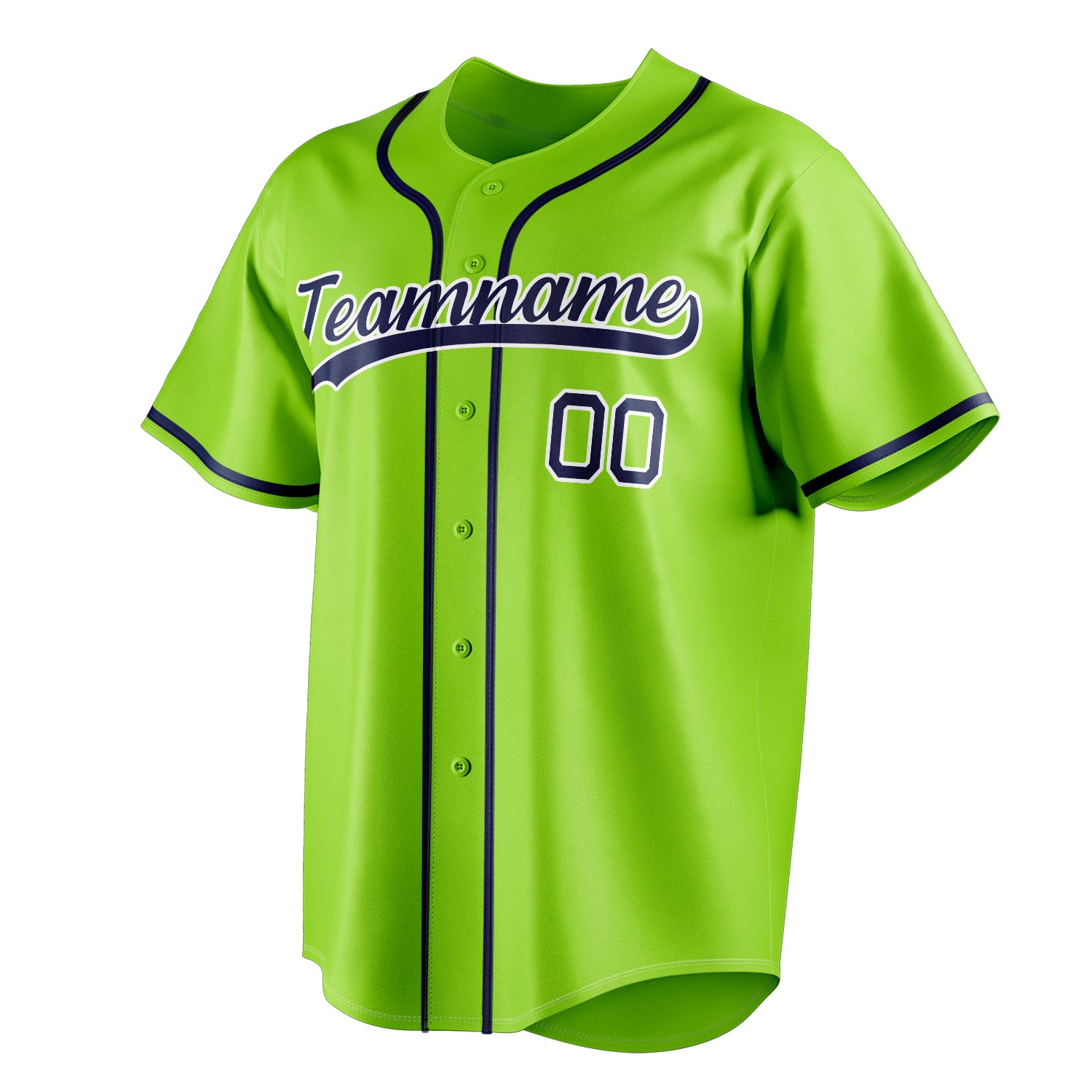Personalized Neon Green & Navy Color Fan Baseball Jersey