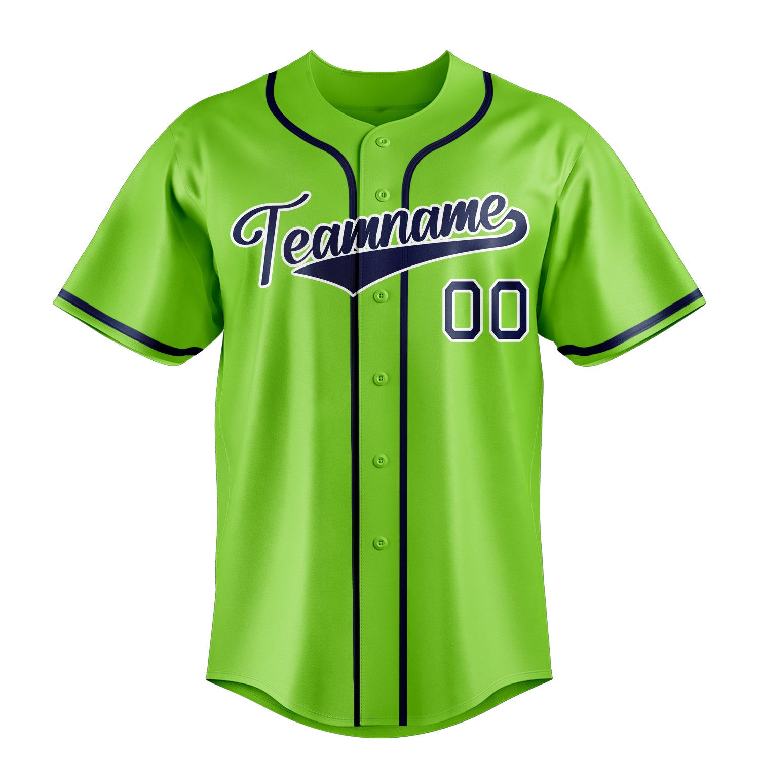 Personalized Neon Green & Navy Color Fan Baseball Jersey