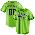 Personalized Neon Green & Navy Color Fan Baseball Jersey BB01240531XJ422