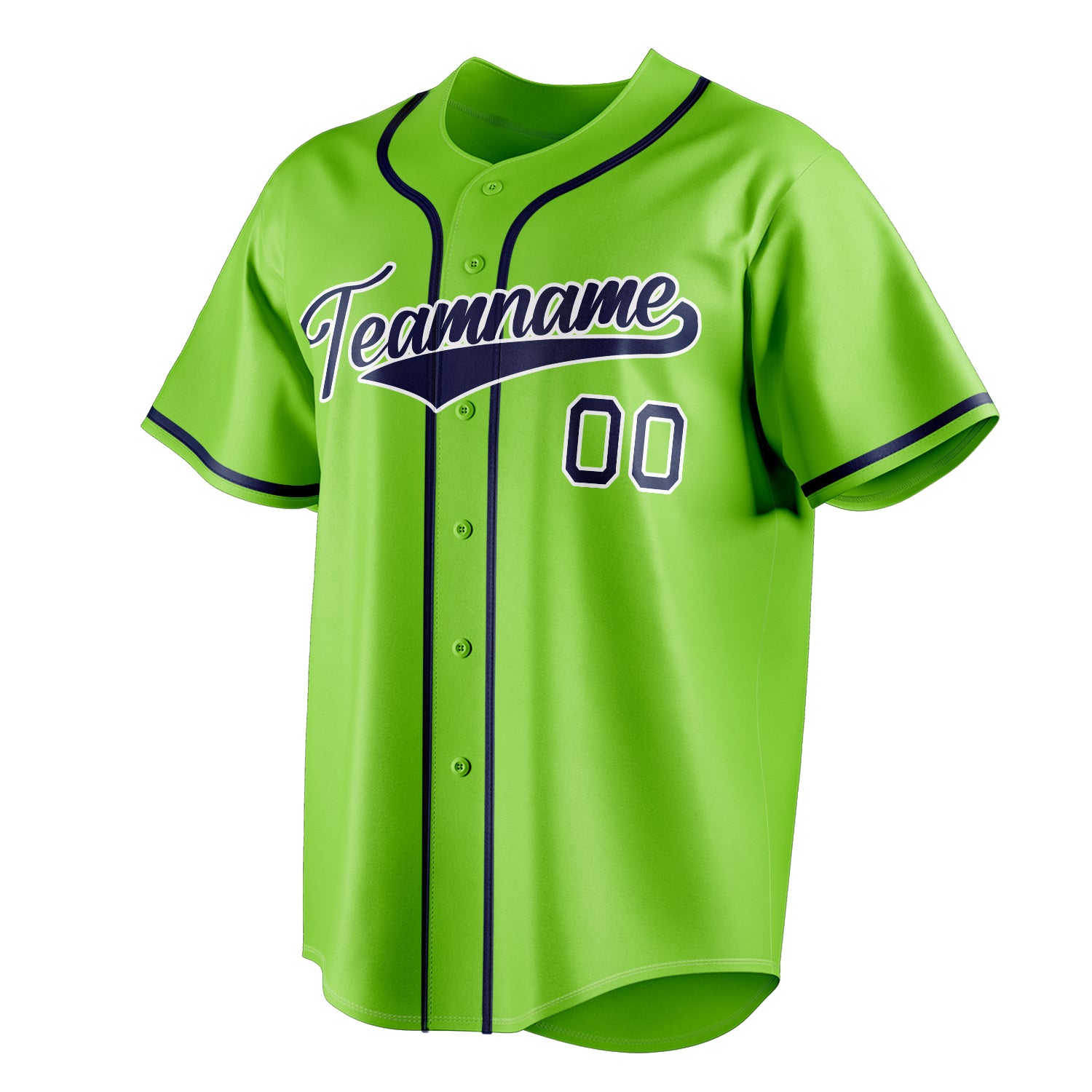 Personalized Neon Green & Navy Color Fan Baseball Jersey