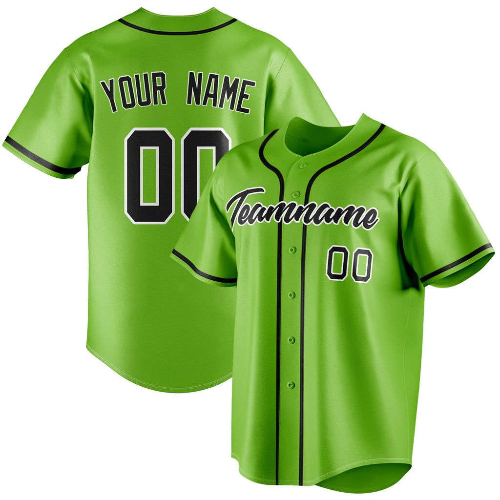 Personalized Neon Green & Black Color Fan Baseball Jersey BB01240531XJ424