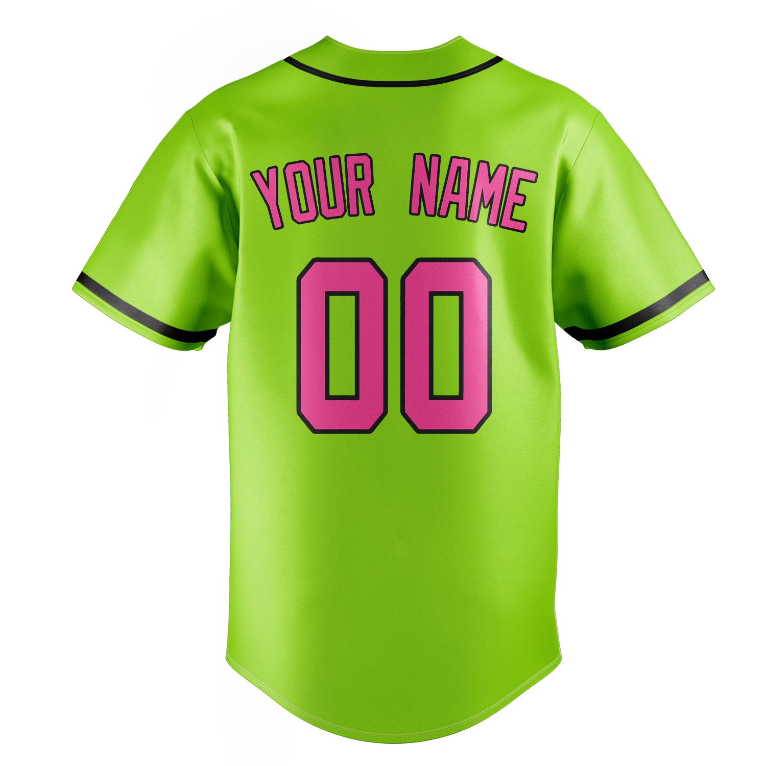 Personalized Neon Green & Pink Color Fan Baseball Jersey