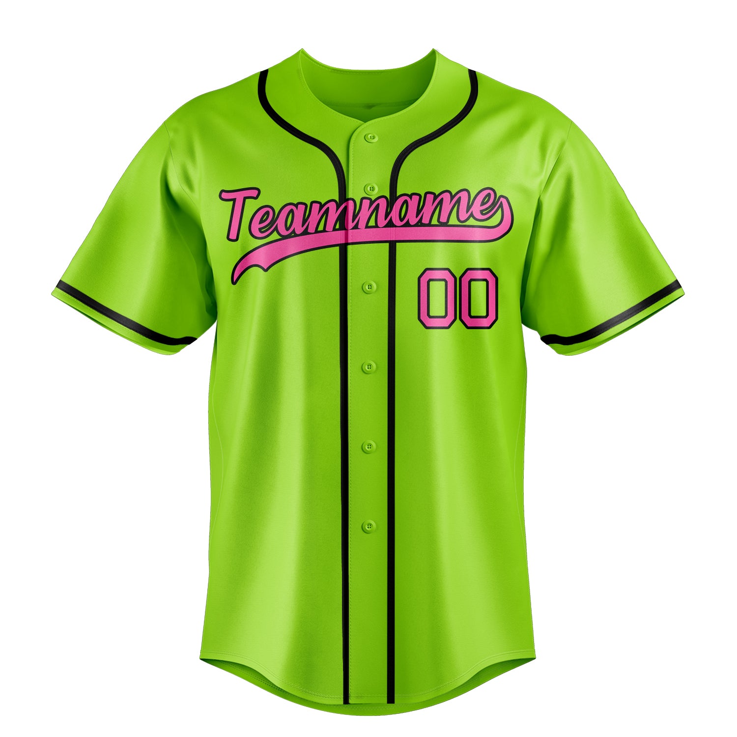 Personalized Neon Green & Pink Color Fan Baseball Jersey