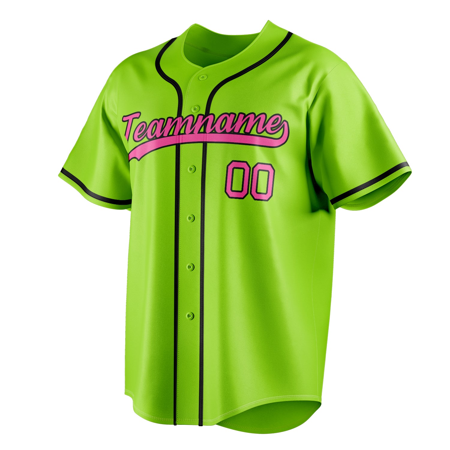 Personalized Neon Green & Pink Color Fan Baseball Jersey
