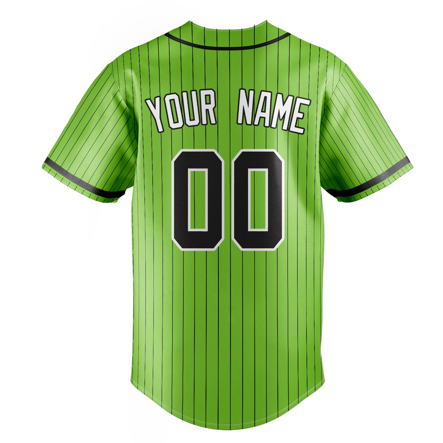 Personalized Neon Green & Black Color Fan Baseball Jersey