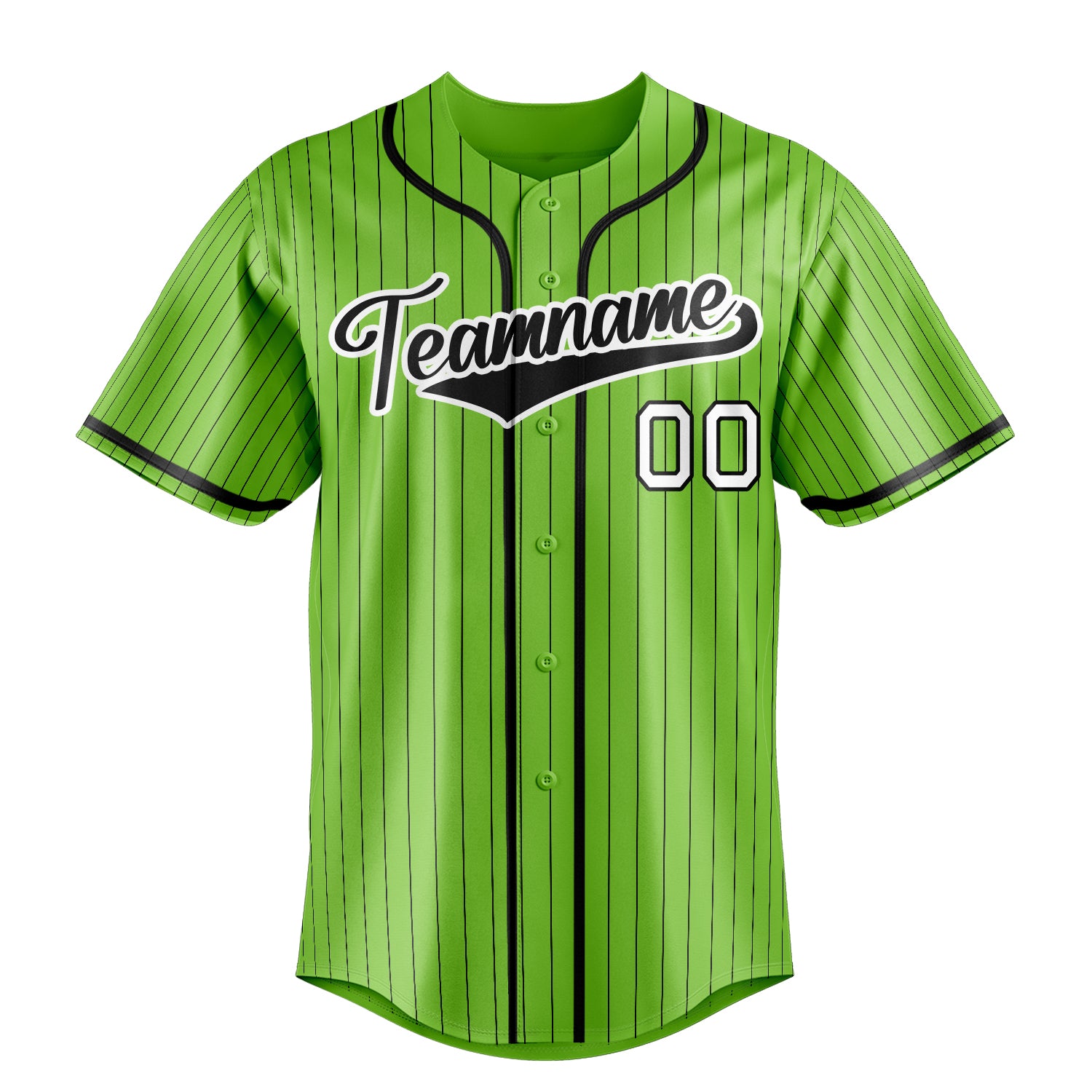 Personalized Neon Green & Black Color Fan Baseball Jersey