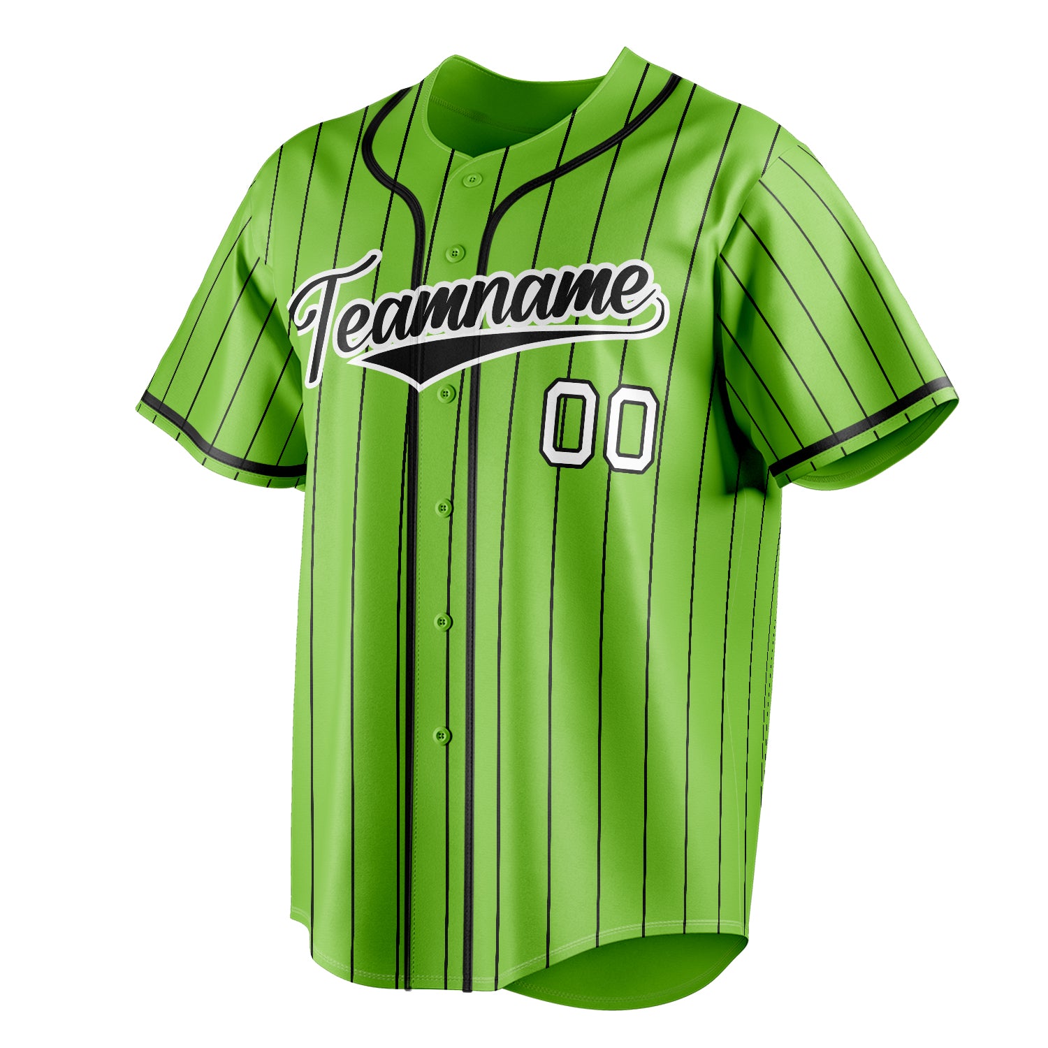 Personalized Neon Green & Black Color Fan Baseball Jersey