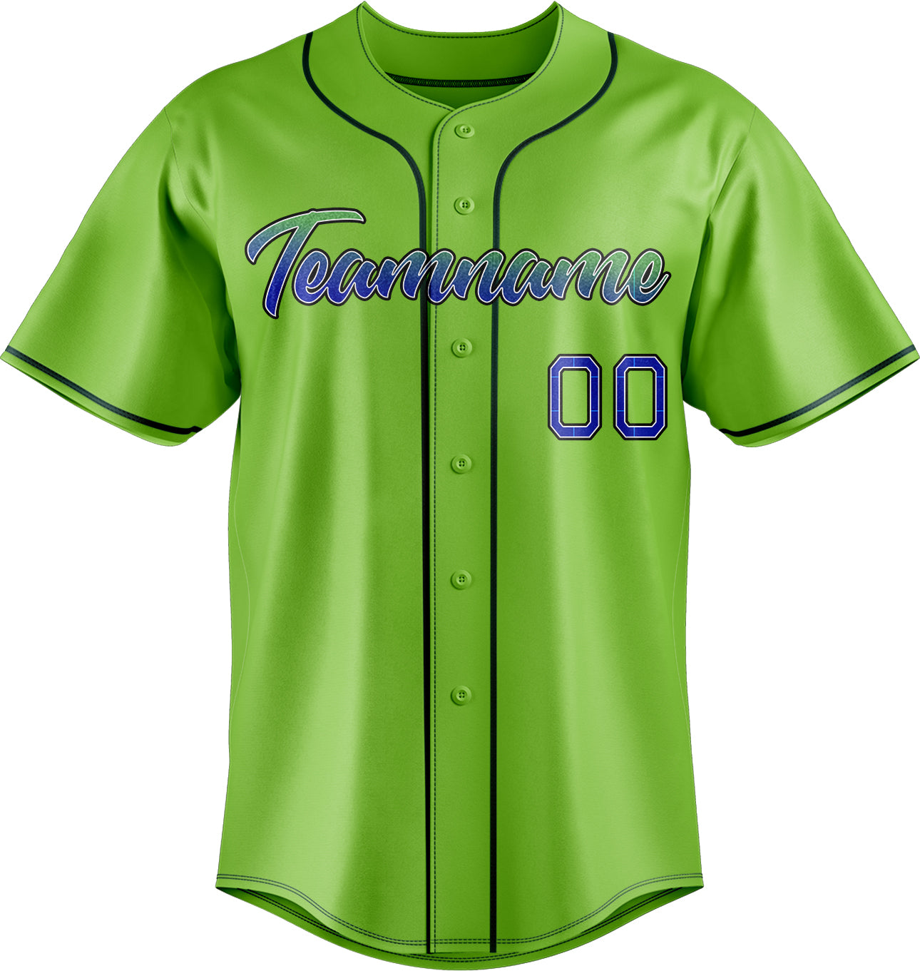 Personalized Neon Green & Navy Color Fan Baseball Jersey