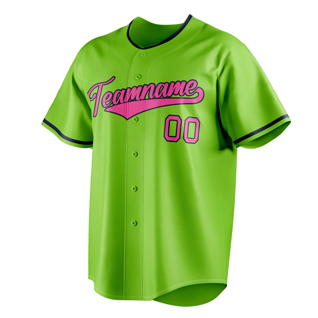 Personalized Neon Green & Pink Color Fan Baseball Jersey