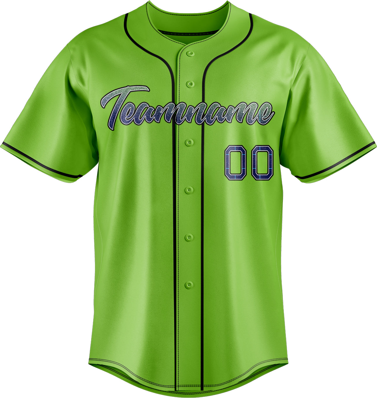 Personalized Neon Green & Black Color Fan Baseball Jersey
