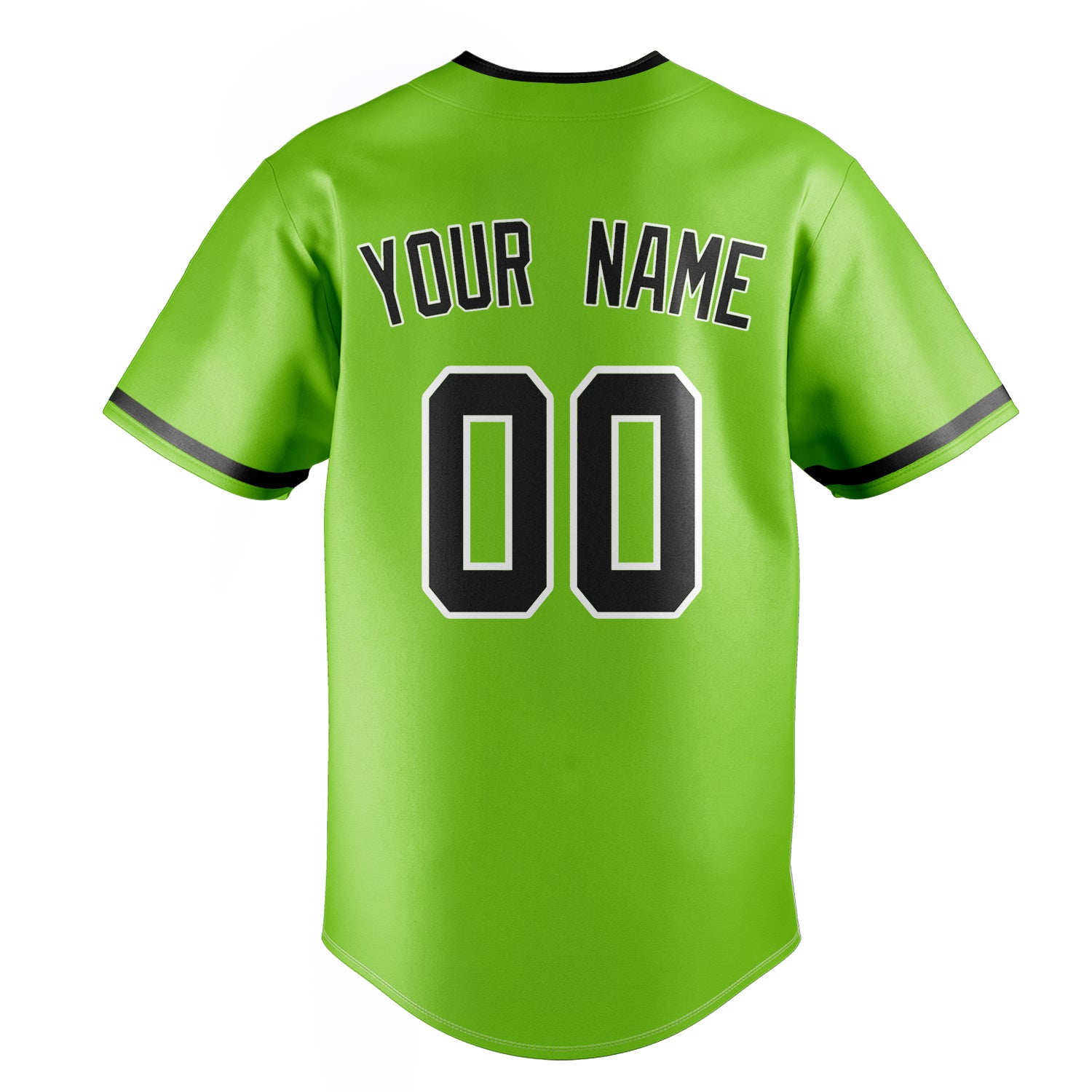 Personalized Neon Green & Black Color Fan Baseball Jersey