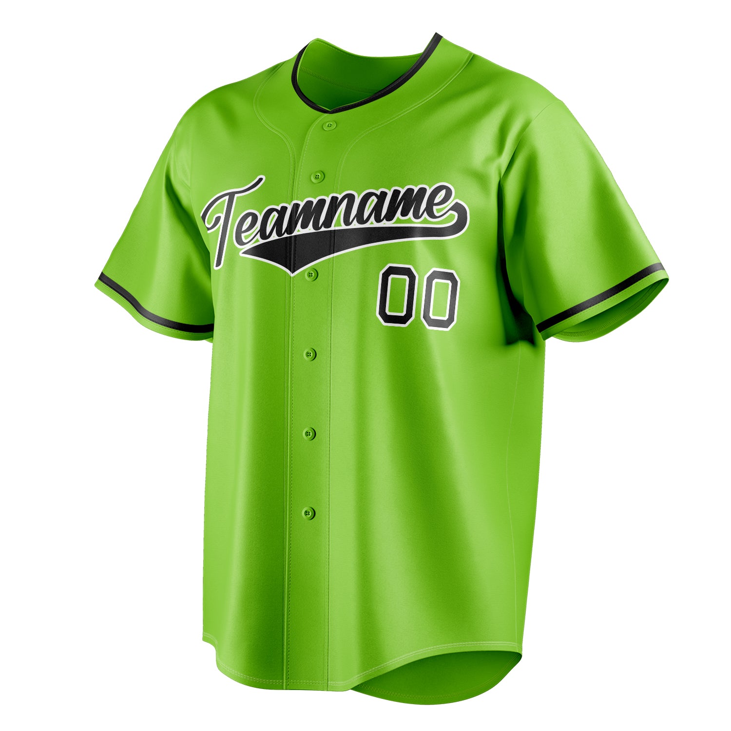 Personalized Neon Green & Black Color Fan Baseball Jersey
