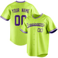 Personalized Neon Green & Purple Color Fan Baseball Jersey BB01240531XJ435