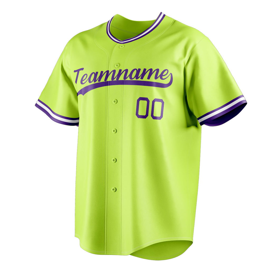Personalized Neon Green & Purple Color Fan Baseball Jersey
