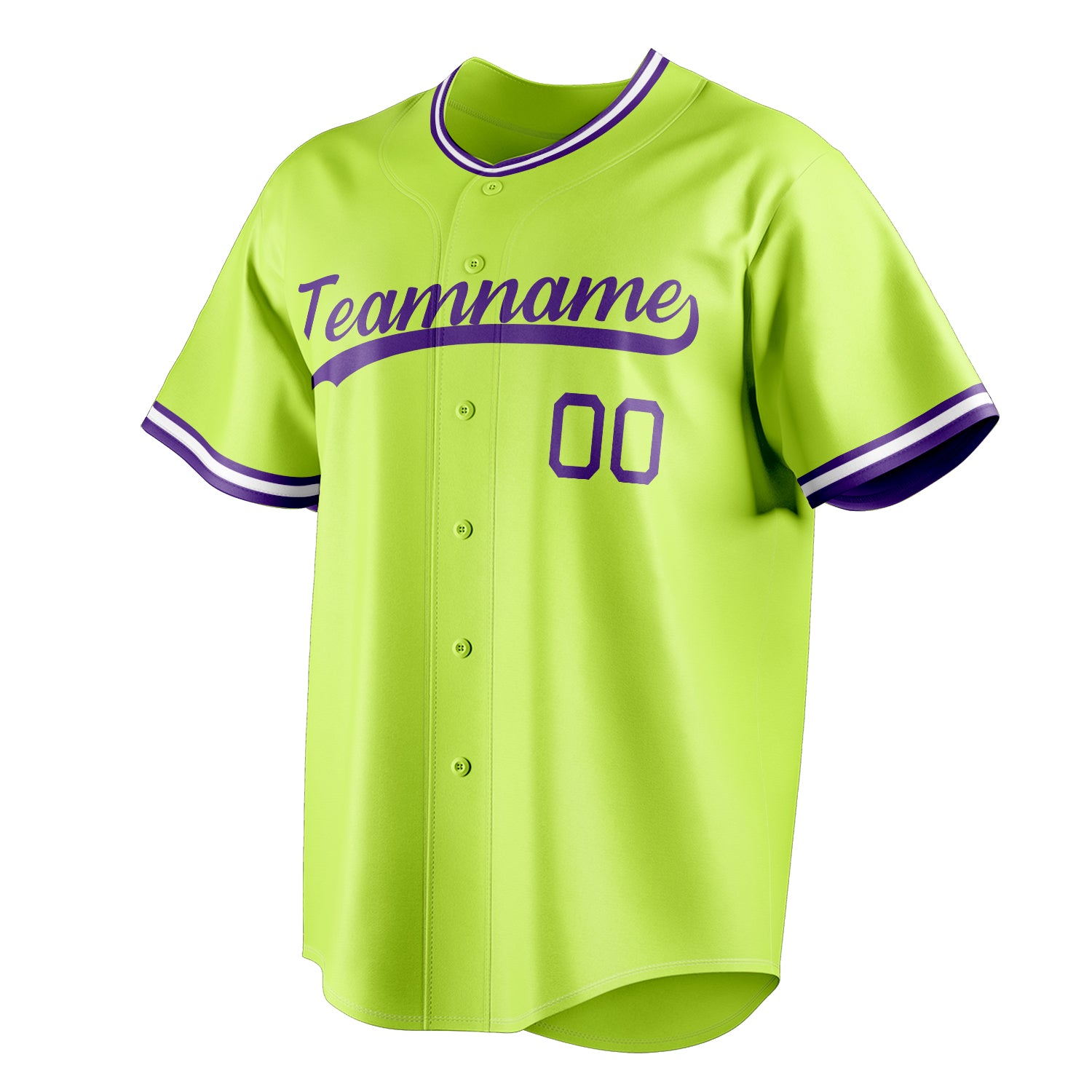 Personalized Neon Green & Purple Color Fan Baseball Jersey