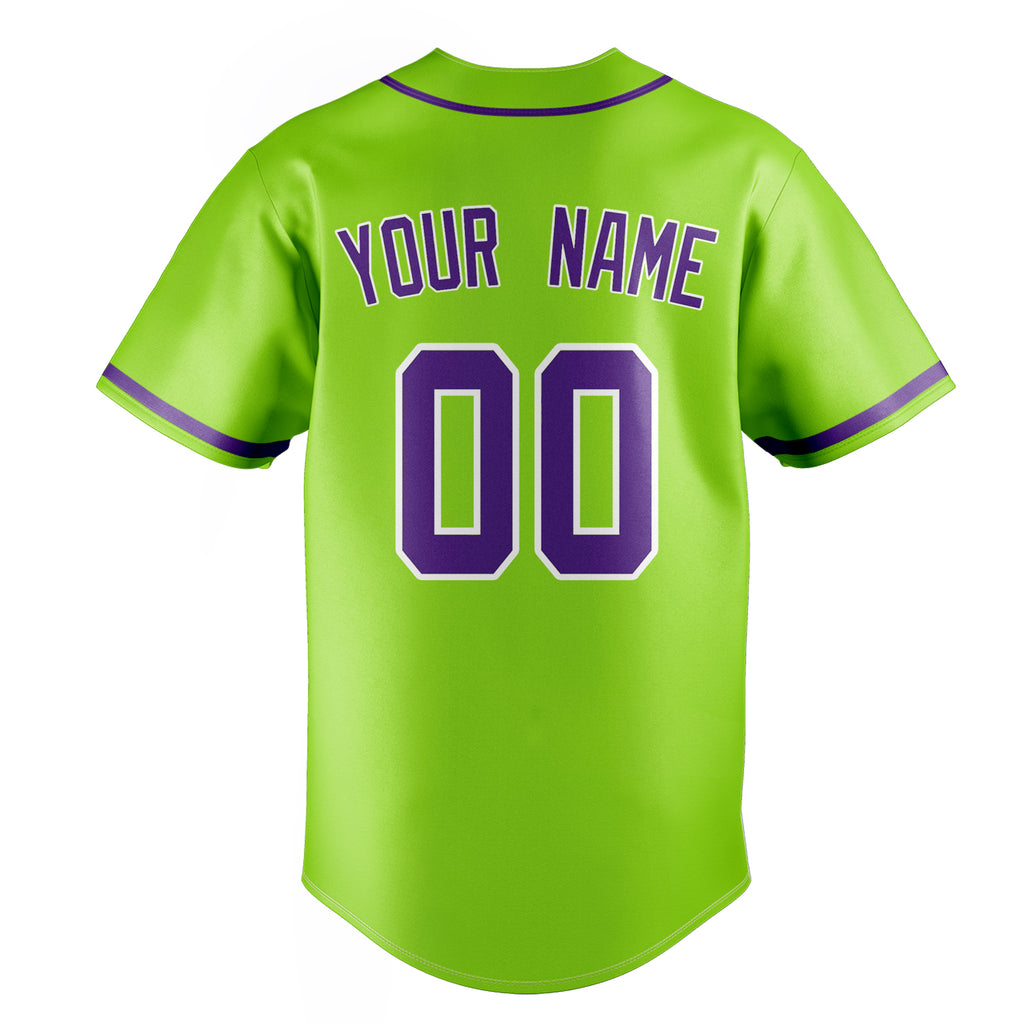 Personalized Neon Green & Purple Color Fan Baseball Jersey
