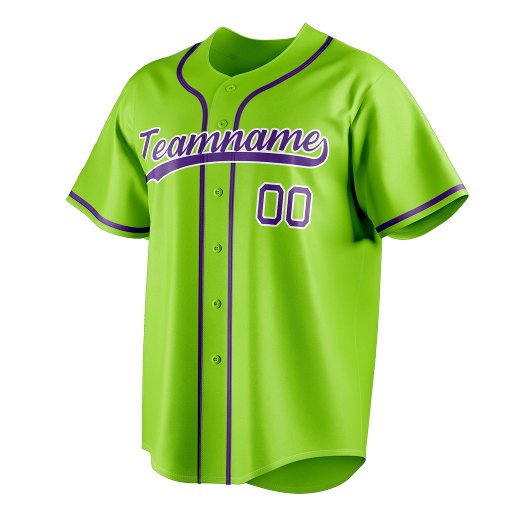 Personalized Neon Green & Purple Color Fan Baseball Jersey