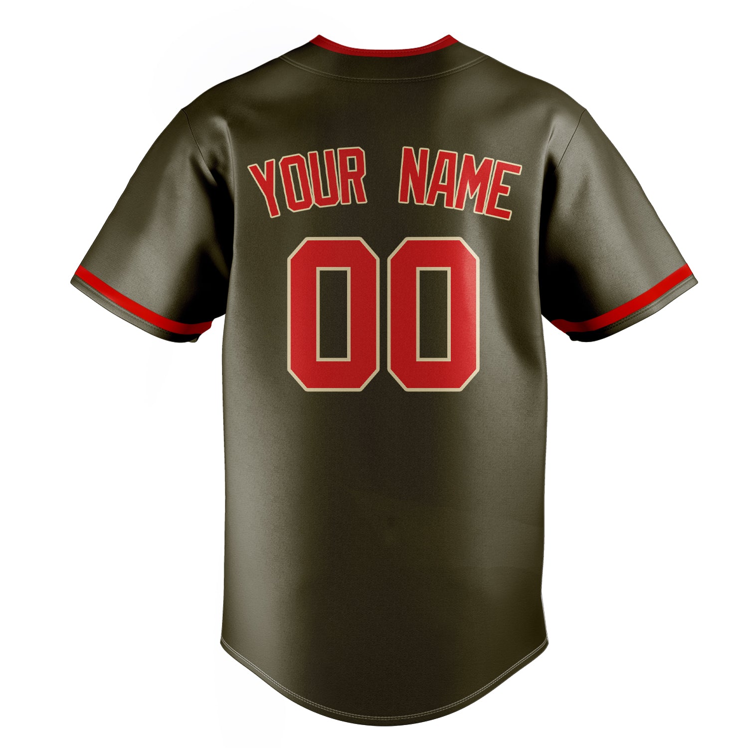 Personalized Olive & Red Color Fan Baseball Jersey