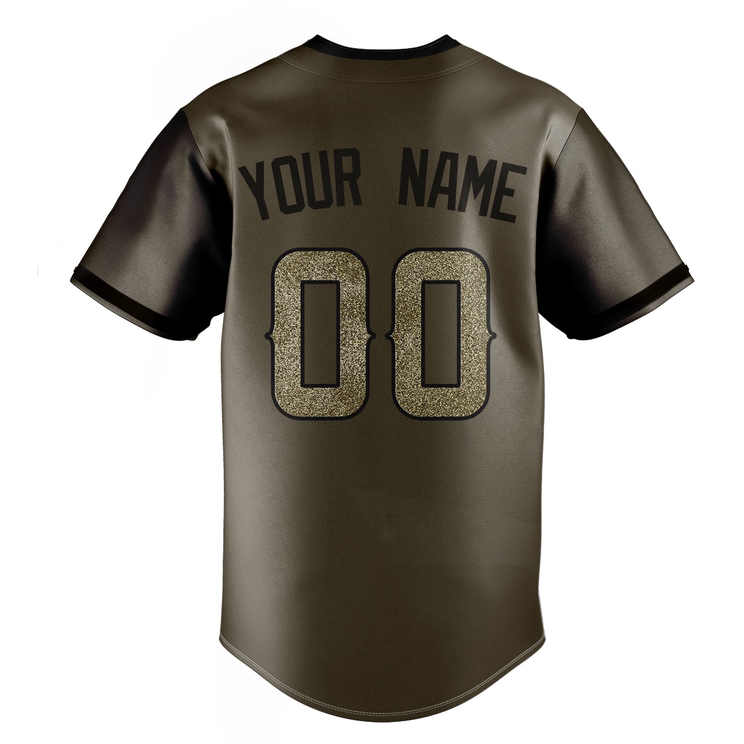 Personalized Olive & Camo Color Fan Baseball Jersey