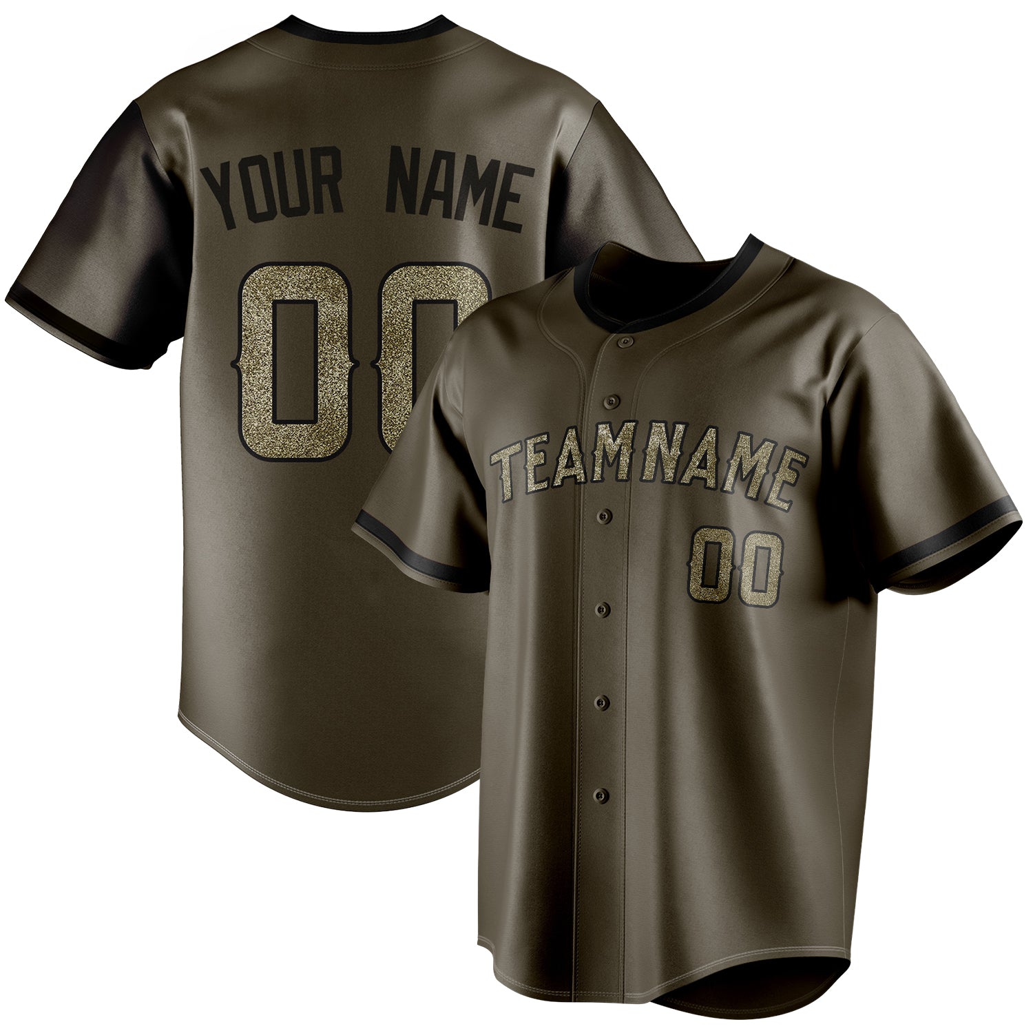 Personalized Olive & Camo Color Fan Baseball Jersey BB01240531YX382