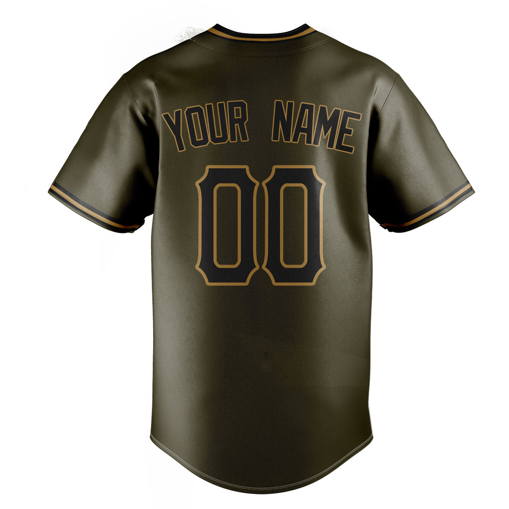 Personalized Olive & Black Color Fan Baseball Jersey