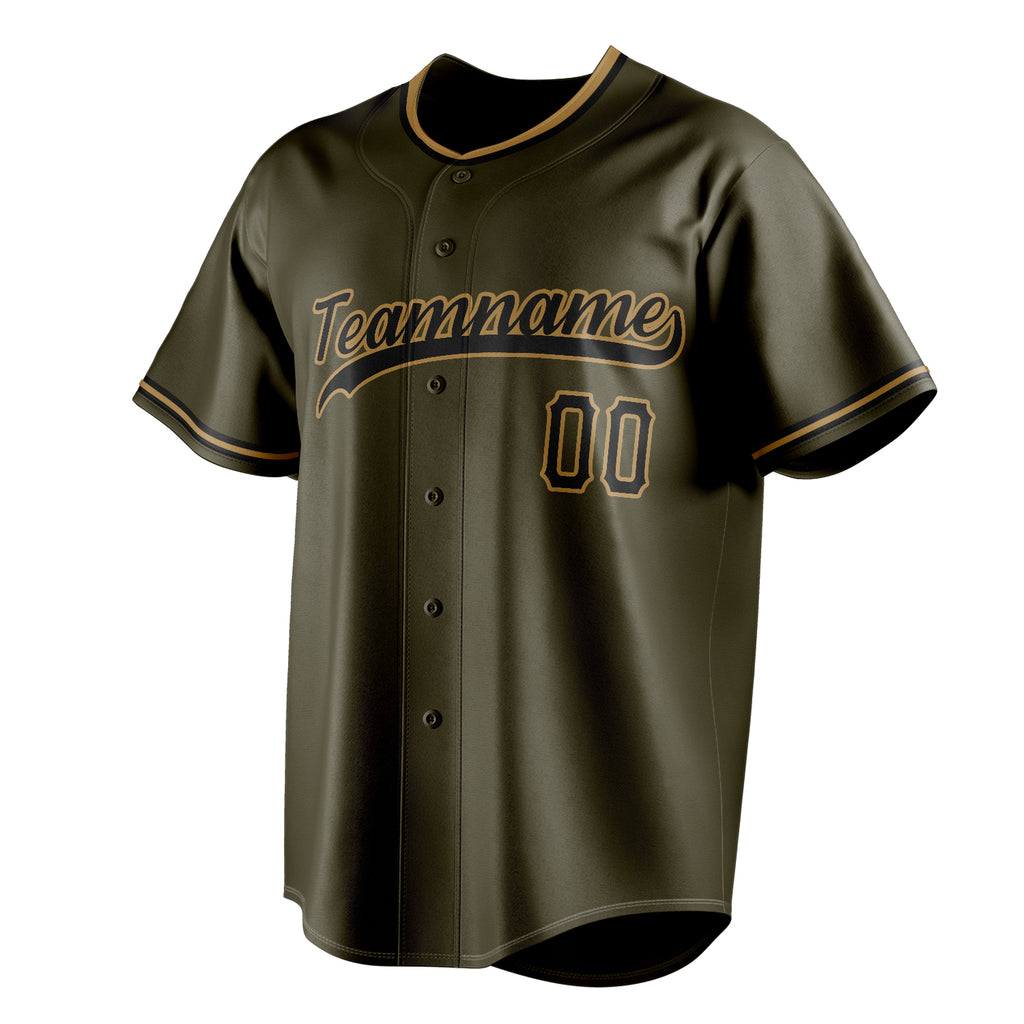 Personalized Olive & Black Color Fan Baseball Jersey