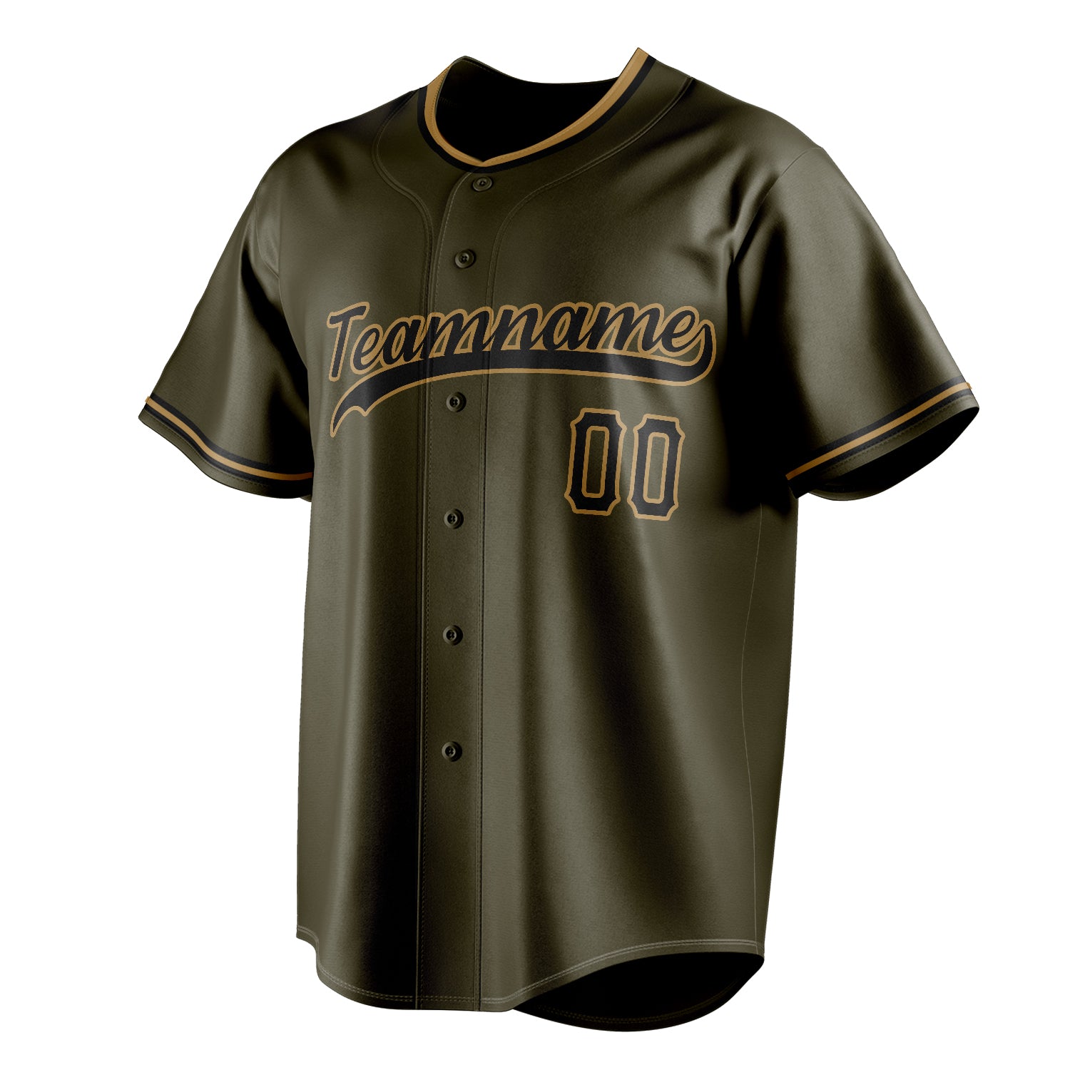 Personalized Olive & Black Color Fan Baseball Jersey
