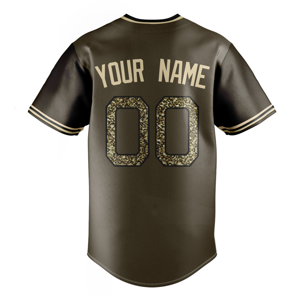 Personalized Olive & Camo Color Fan Baseball Jersey