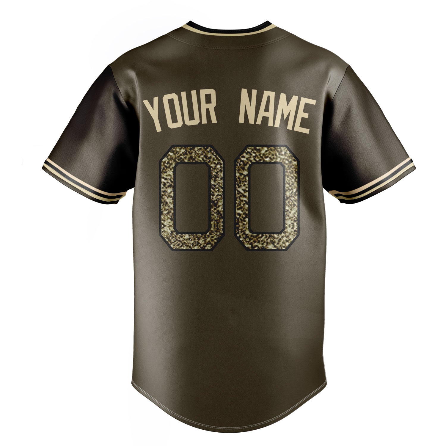 Personalized Olive & Camo Color Fan Baseball Jersey