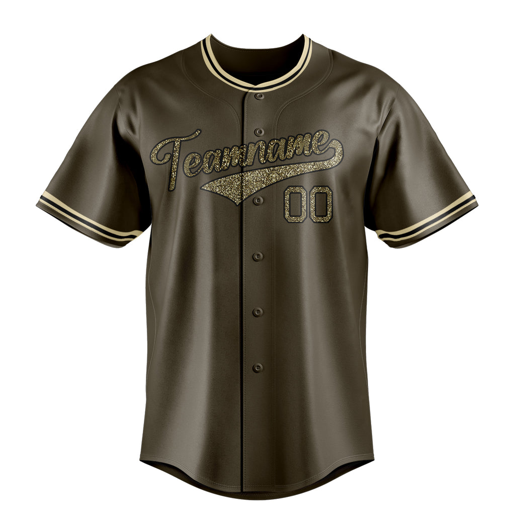 Personalized Olive & Camo Color Fan Baseball Jersey