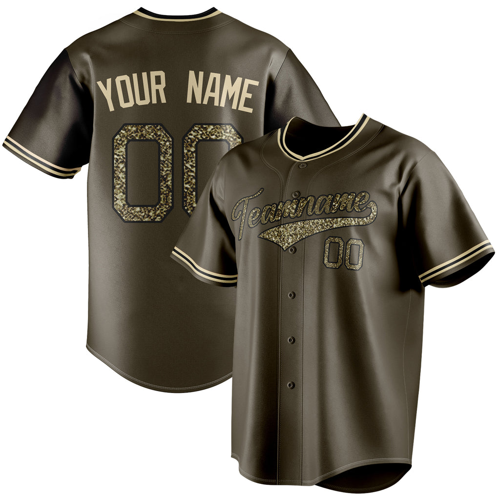 Personalized Olive & Camo Color Fan Baseball Jersey BB01240531YX384