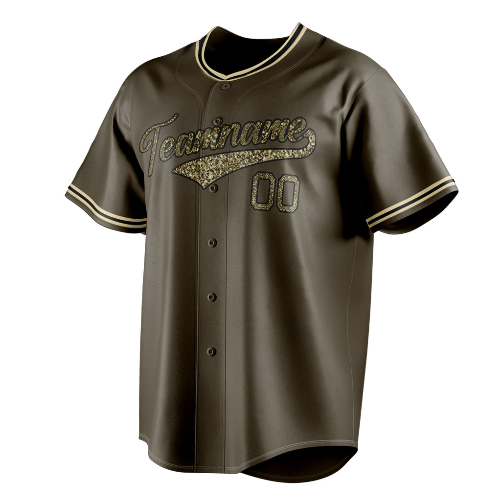 Personalized Olive & Camo Color Fan Baseball Jersey