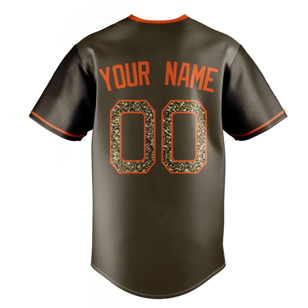 Personalized Olive & Camo Color Fan Baseball Jersey