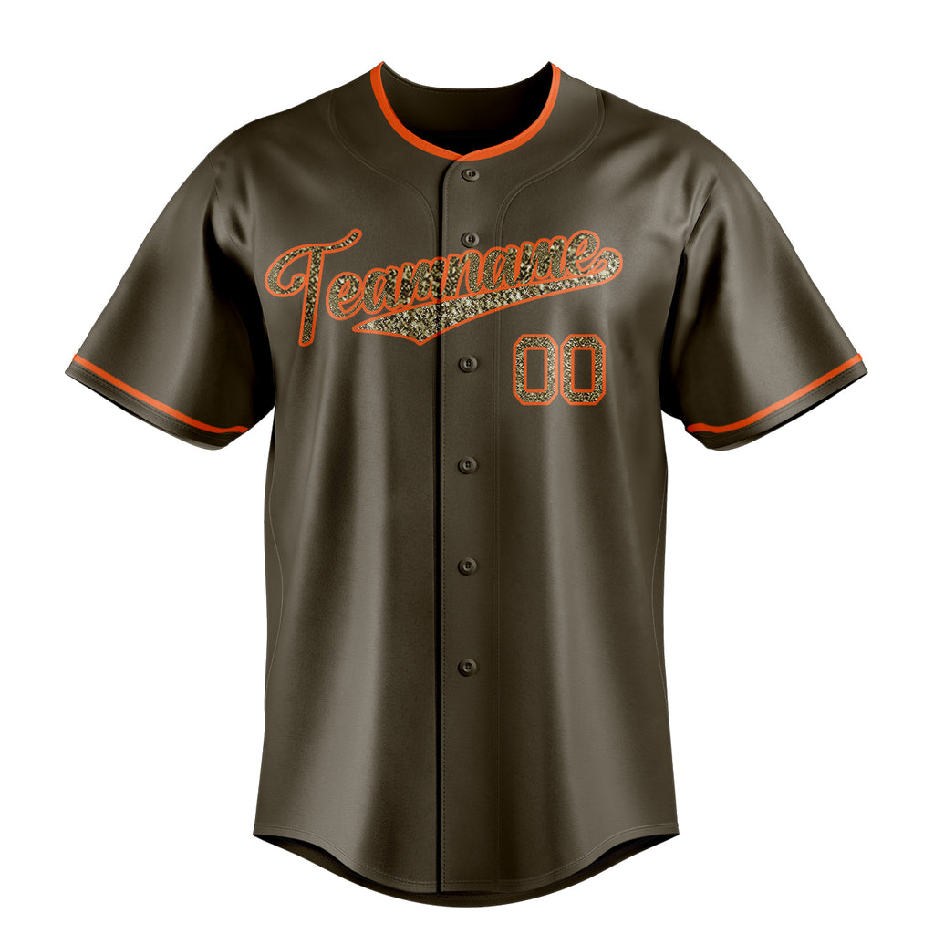 Personalized Olive & Camo Color Fan Baseball Jersey