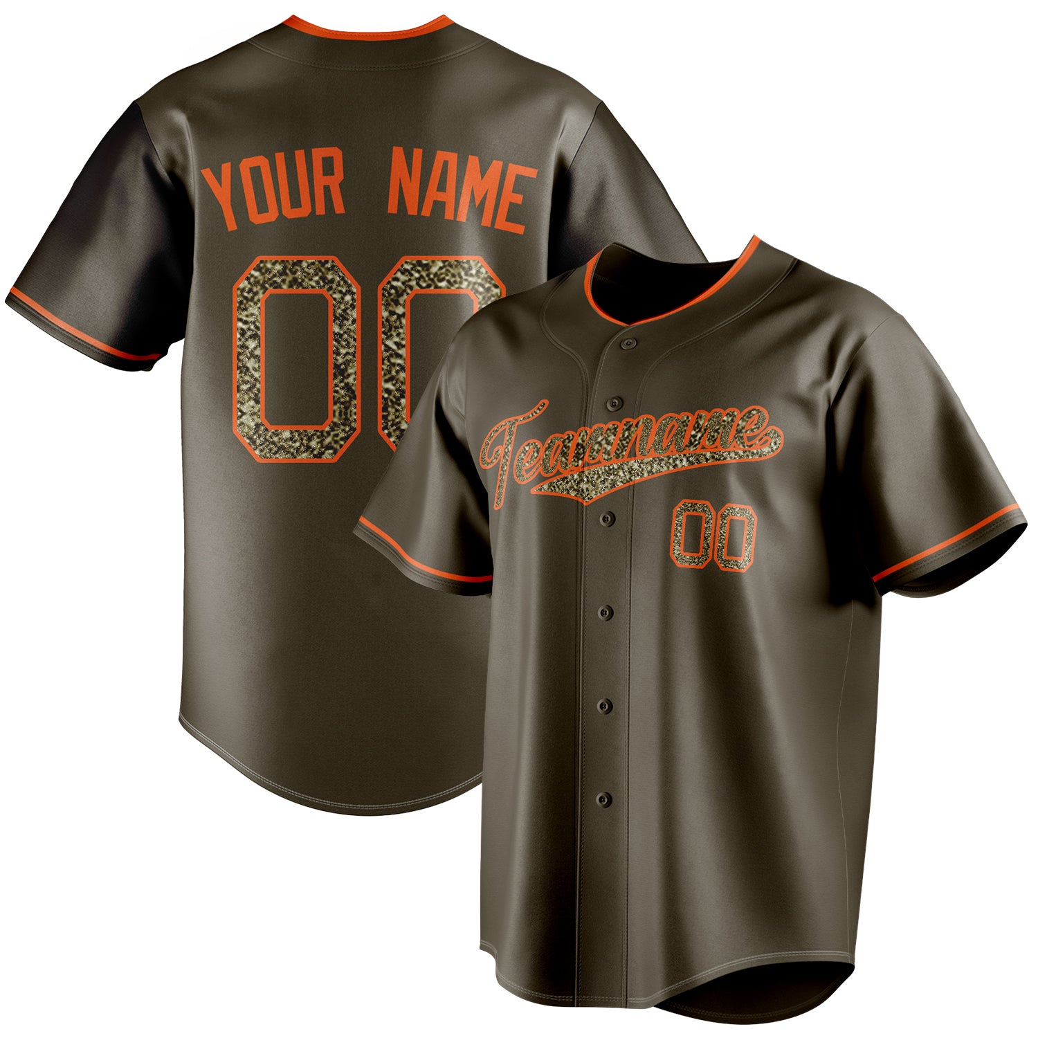 Personalized Olive & Camo Color Fan Baseball Jersey BB01240531YX385