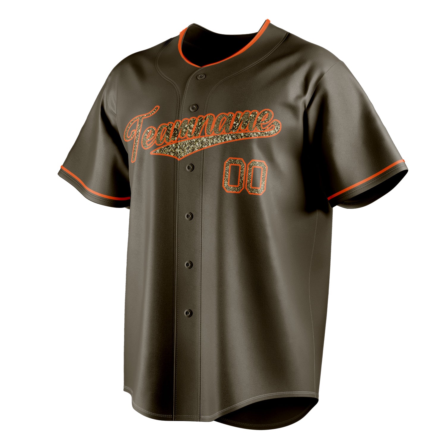 Personalized Olive & Camo Color Fan Baseball Jersey