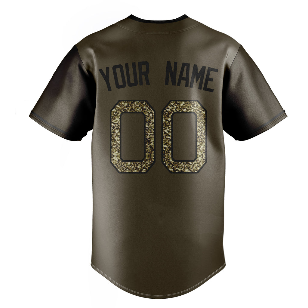 Personalized Olive & Camo Color Fan Baseball Jersey