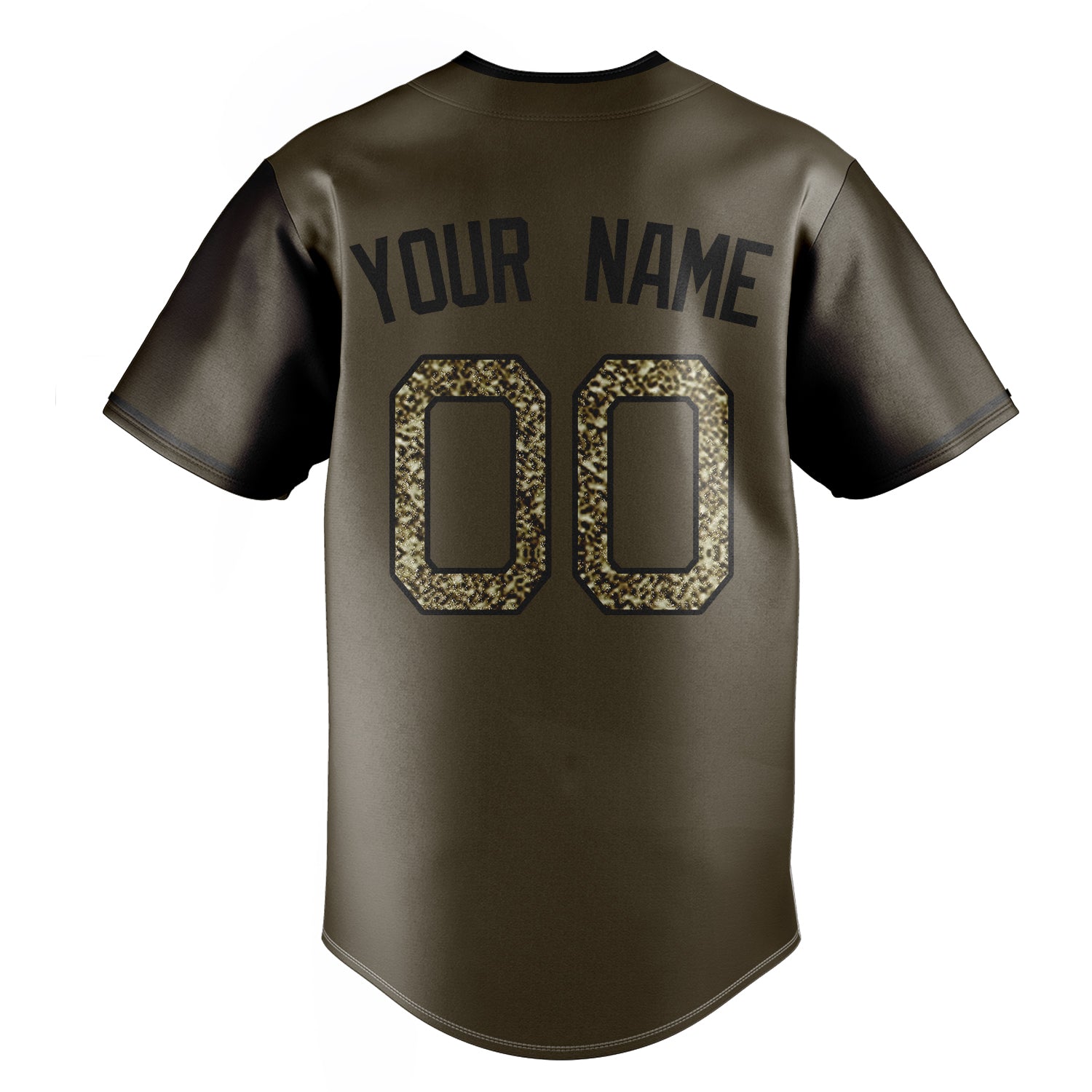Personalized Olive & Camo Color Fan Baseball Jersey