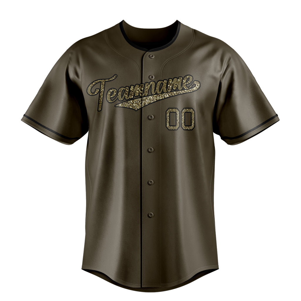 Personalized Olive & Camo Color Fan Baseball Jersey