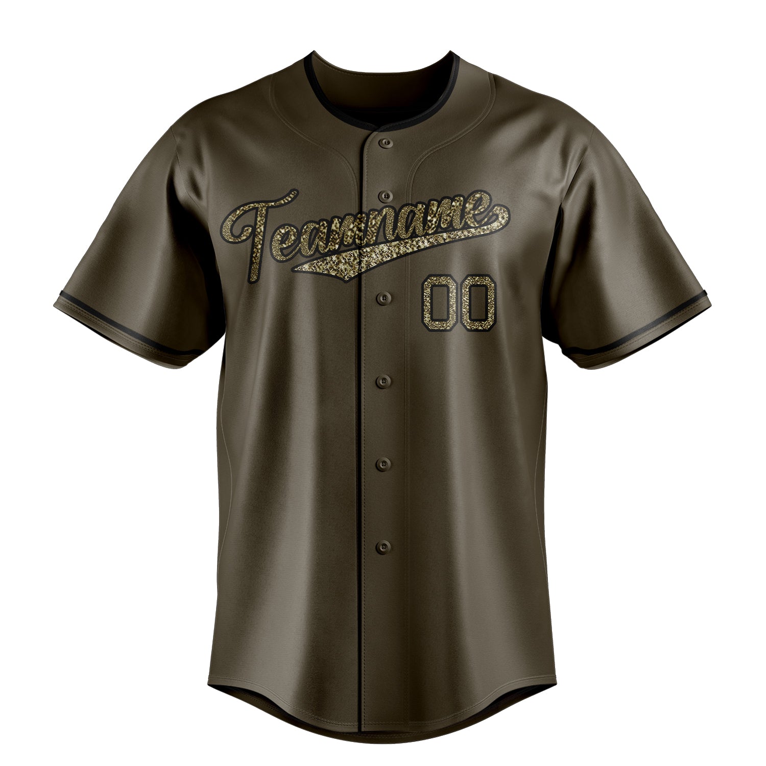 Personalized Olive & Camo Color Fan Baseball Jersey