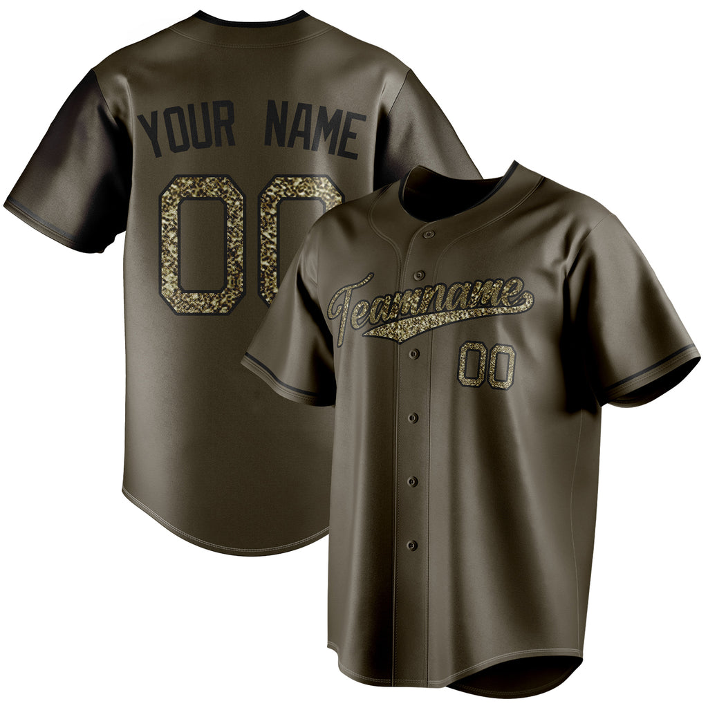 Personalized Olive & Camo Color Fan Baseball Jersey BB01240531YX386