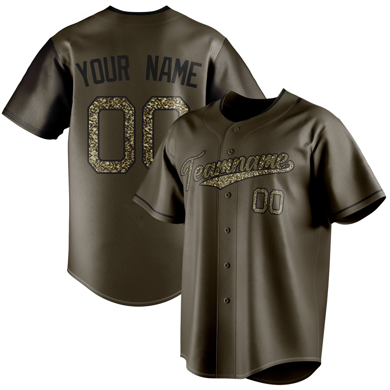Personalized Olive & Camo Color Fan Baseball Jersey BB01240531YX386