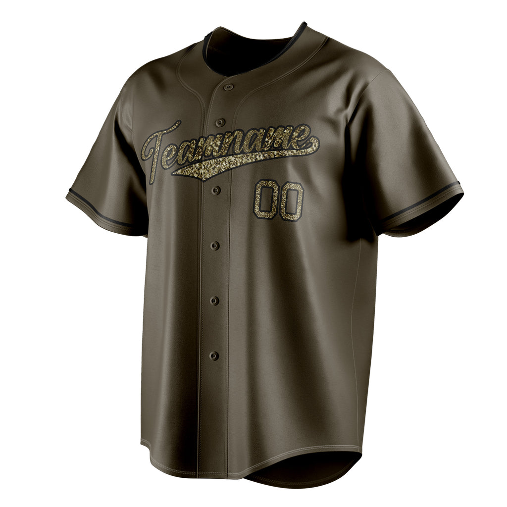 Personalized Olive & Camo Color Fan Baseball Jersey