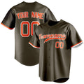 Personalized Olive & Orange Color Fan Baseball Jersey BB01240531YX388