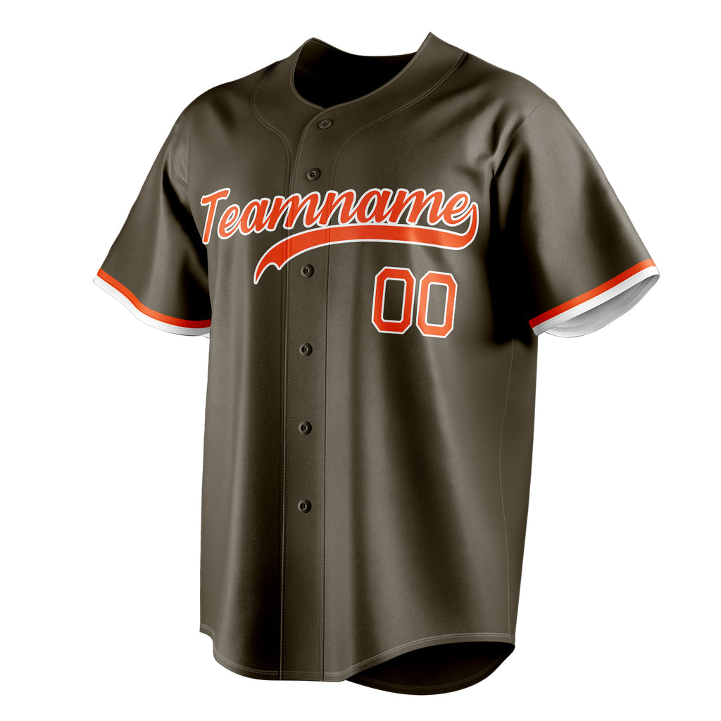 Personalized Olive & Orange Color Fan Baseball Jersey