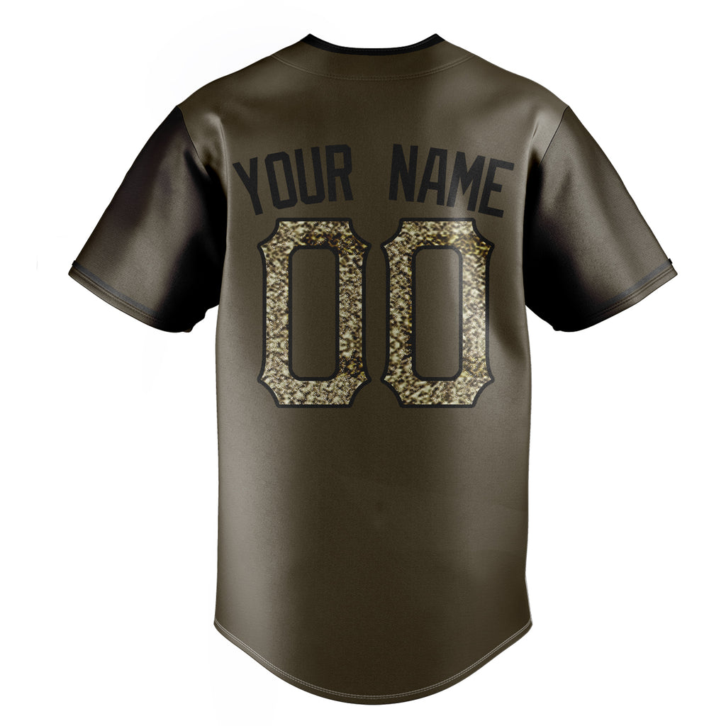 Personalized Olive & Camo Color Fan Baseball Jersey